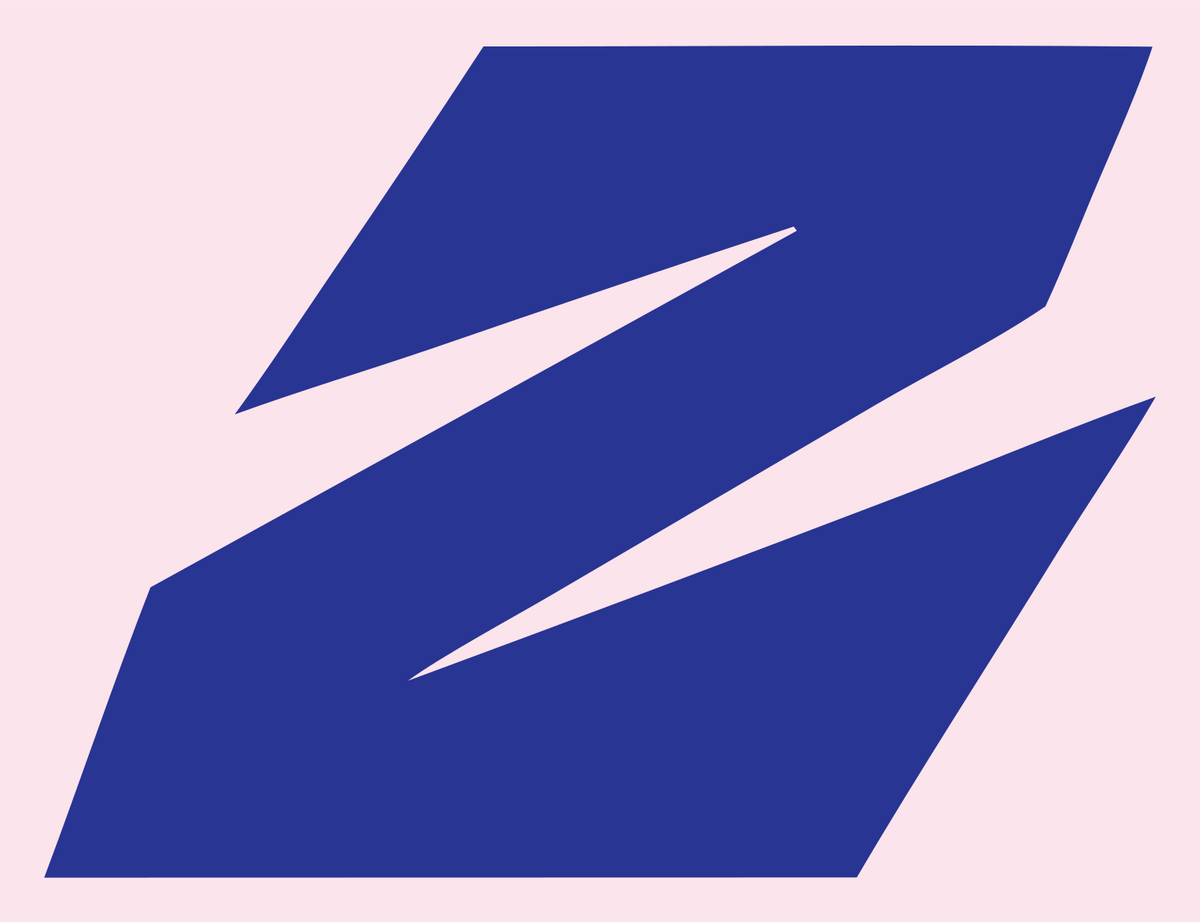 Negative Space Lightning Z Logo #fce4ec/#283593