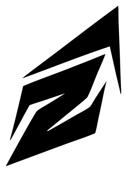 Angular Diamond Lightning Badge #ffffff/#000000