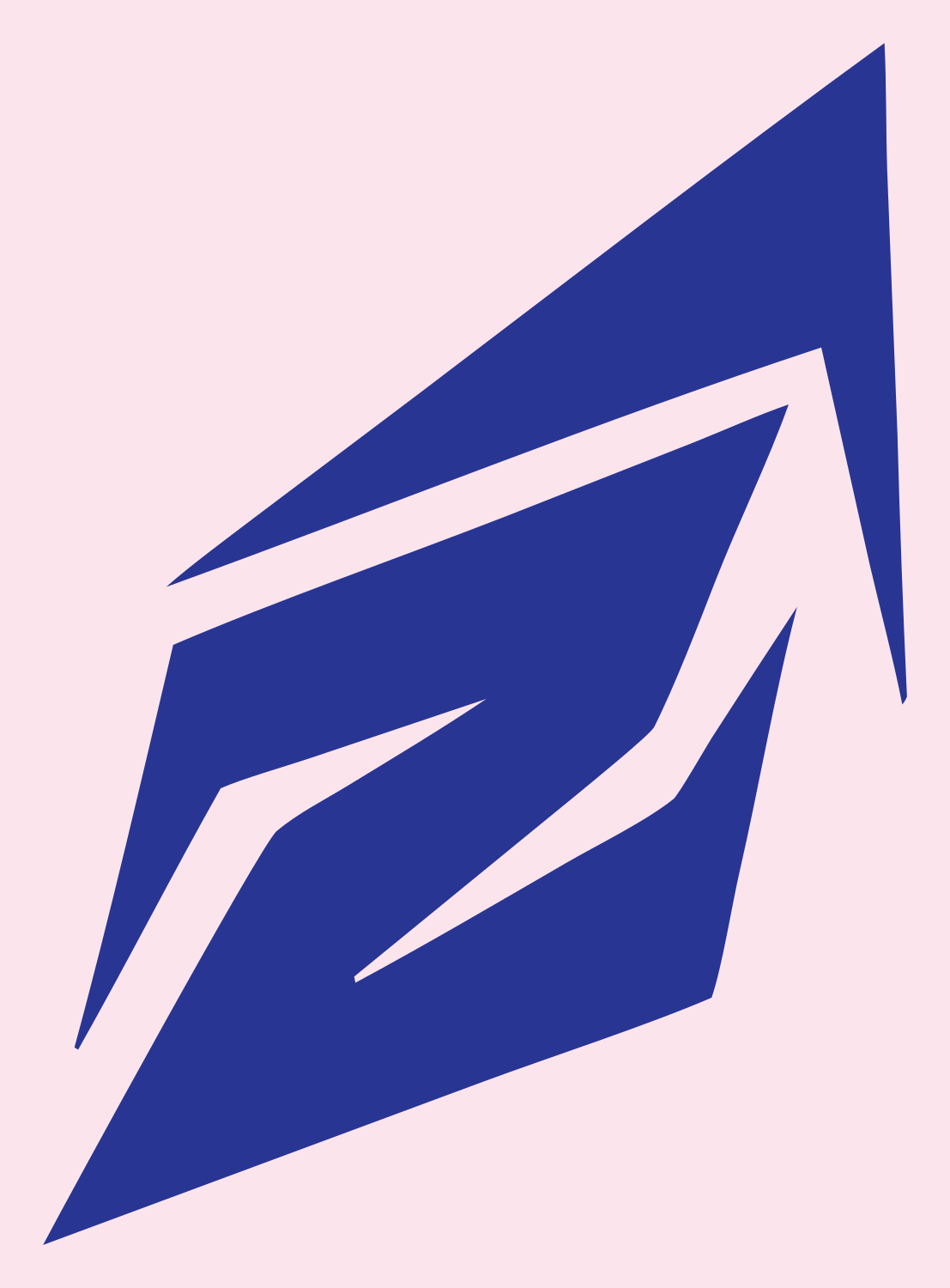 Angular Diamond Lightning Badge #fce4ec/#283593