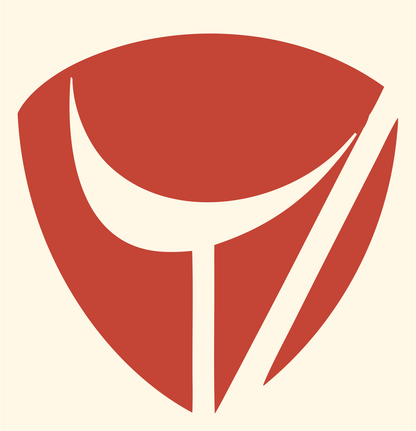 Negative Space Golf Iron Emblem #fff8e7/#c44536
