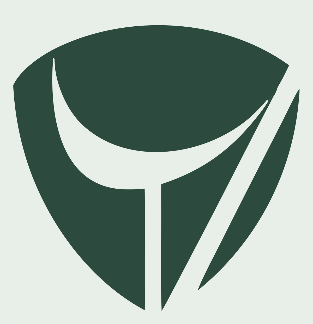Negative Space Golf Iron Emblem #e8efe9/#2d4a3e