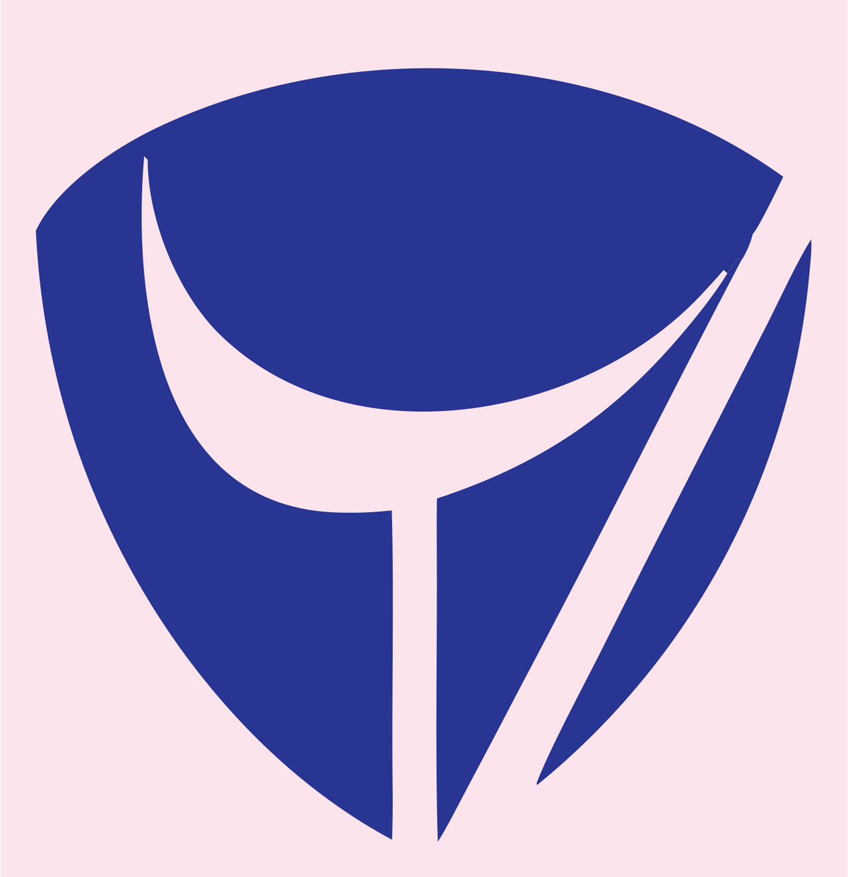 Negative Space Golf Iron Emblem #fce4ec/#283593