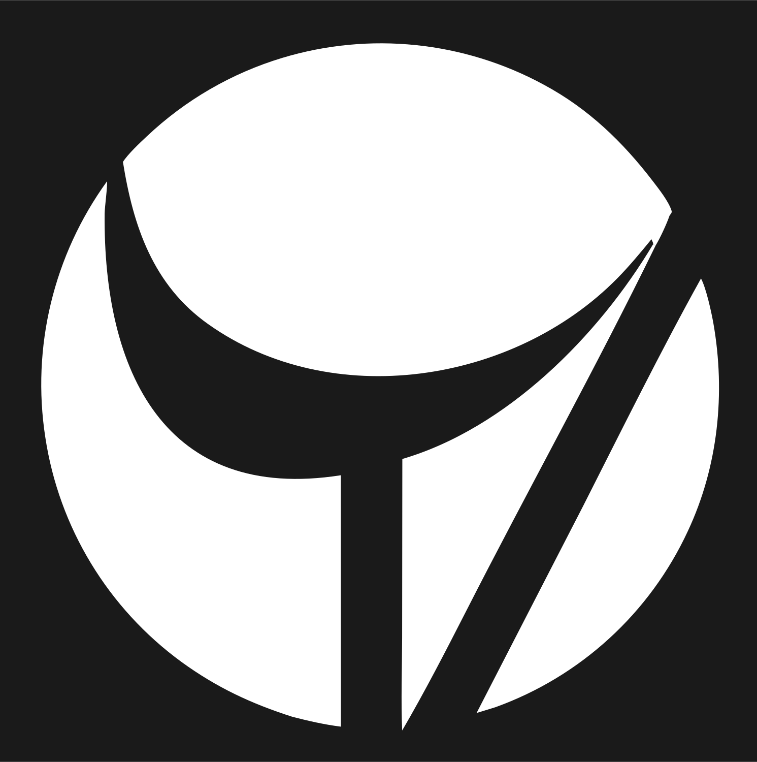 Negative Space Golf Ball Icon #1a1a1a/#ffffff