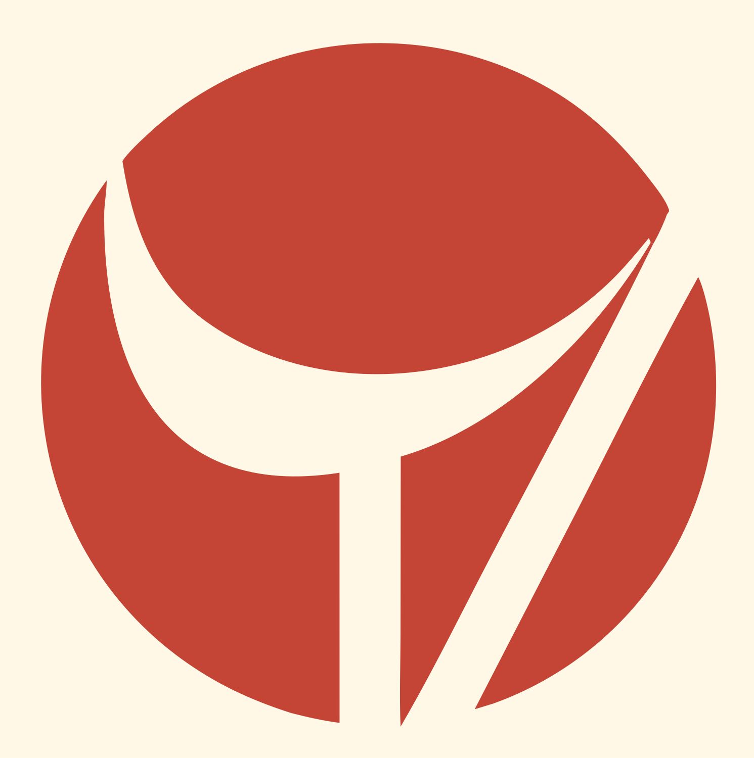 Negative Space Golf Ball Icon #fff8e7/#c44536