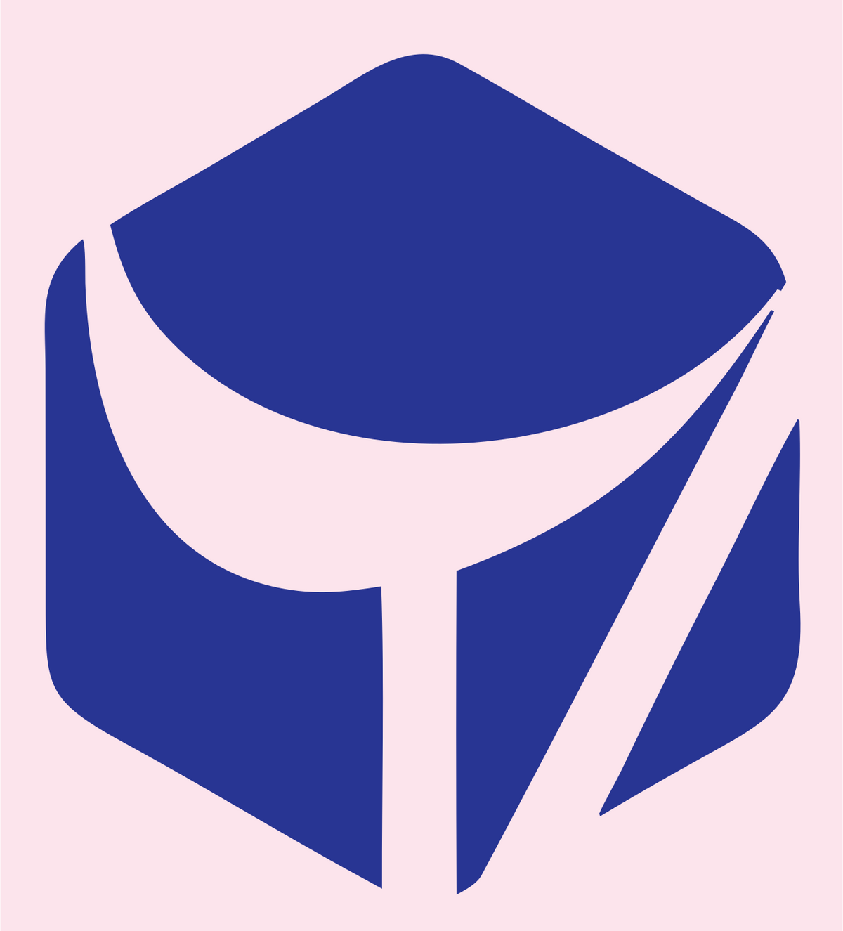 Negative Space Golf Bag Logo #fce4ec/#283593