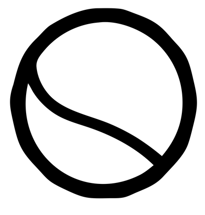 Negative Space Tennis Ball Mark #ffffff/#000000
