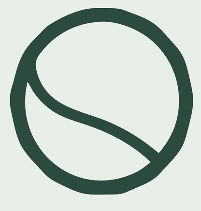 Negative Space Tennis Ball Mark #e8efe9/#2d4a3e