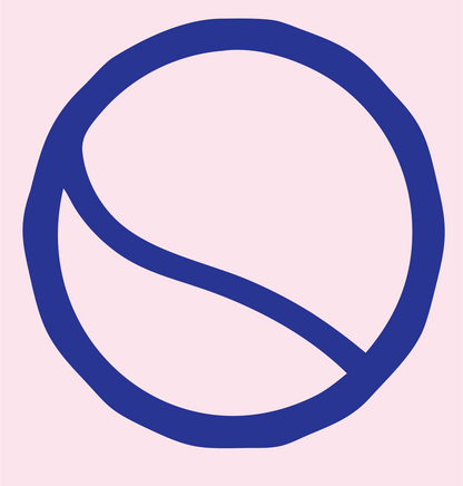 Negative Space Tennis Ball Mark #fce4ec/#283593