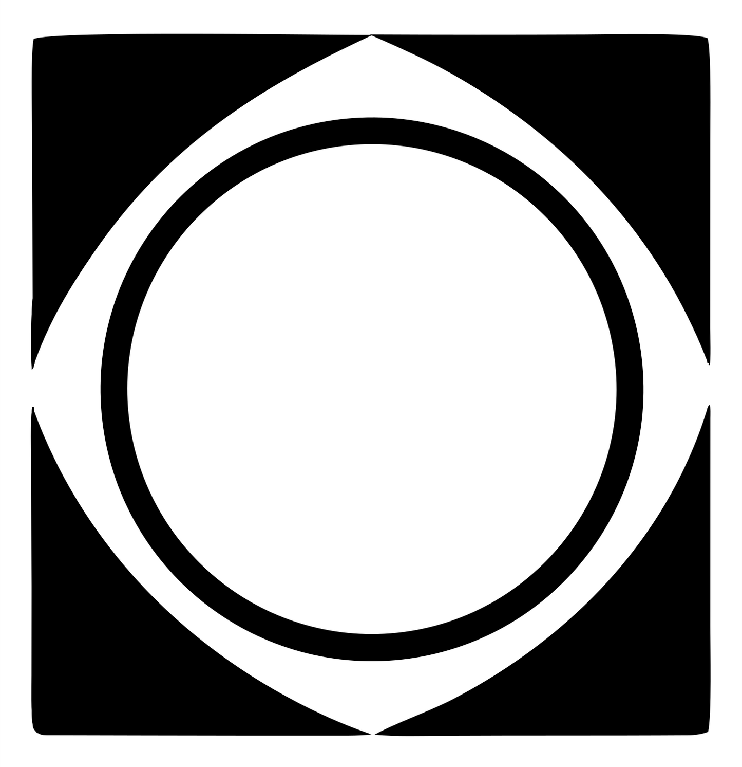 Geometric Circle Square Badge #ffffff/#000000