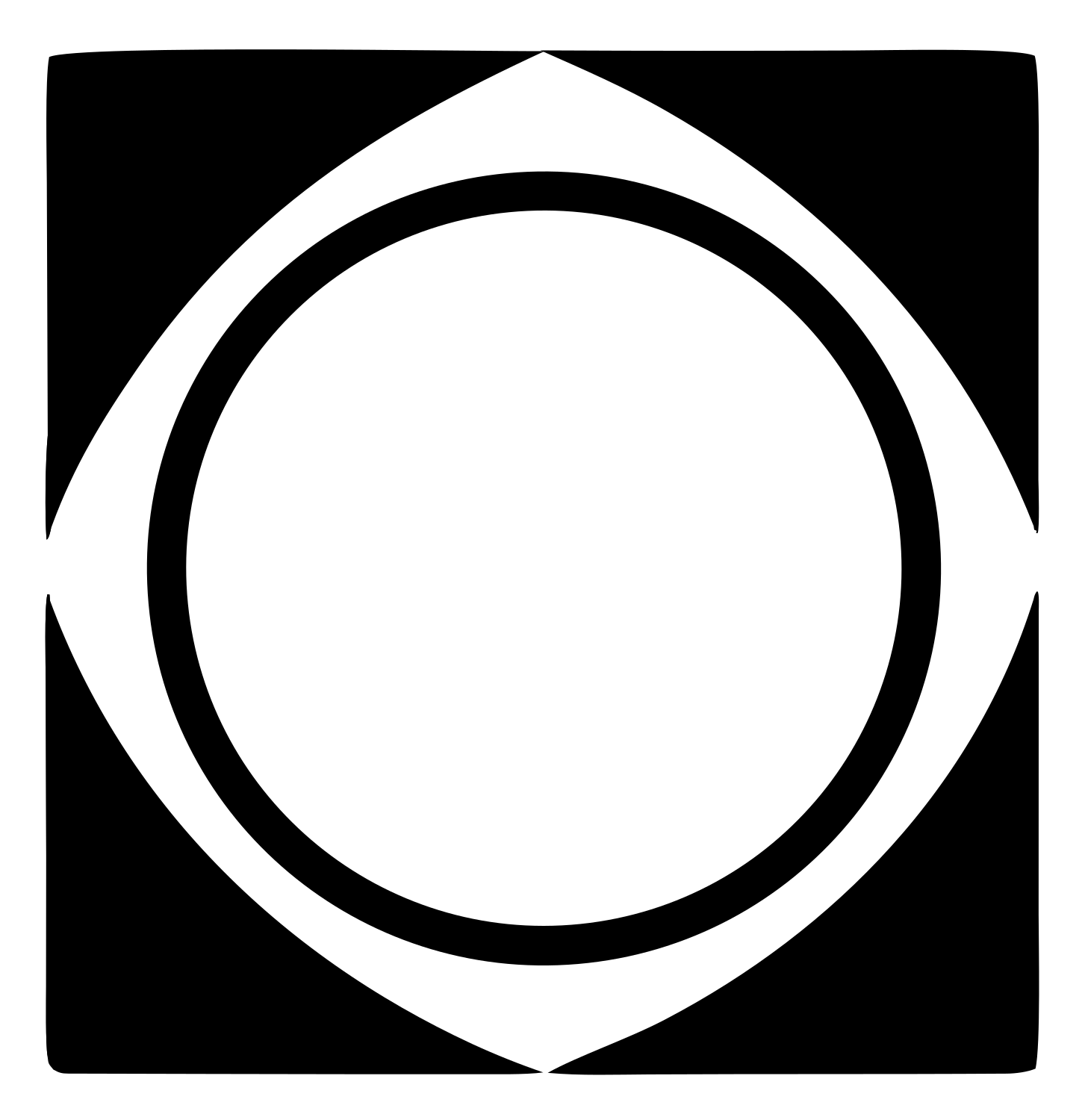 Geometric Circle Square Badge #ffffff/#000000