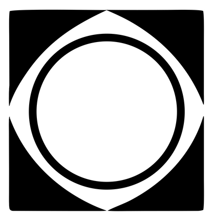Geometric Circle Square Badge #ffffff/#000000