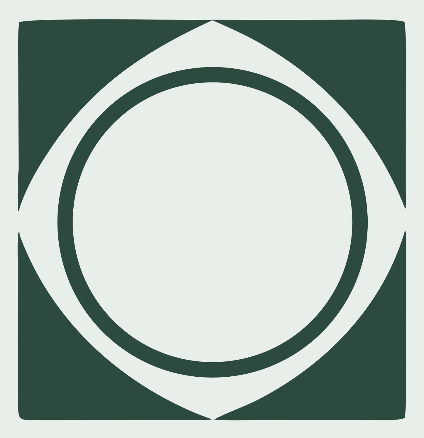 Geometric Circle Square Badge #e8efe9/#2d4a3e