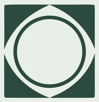 Geometric Circle Square Badge #e8efe9/#2d4a3e