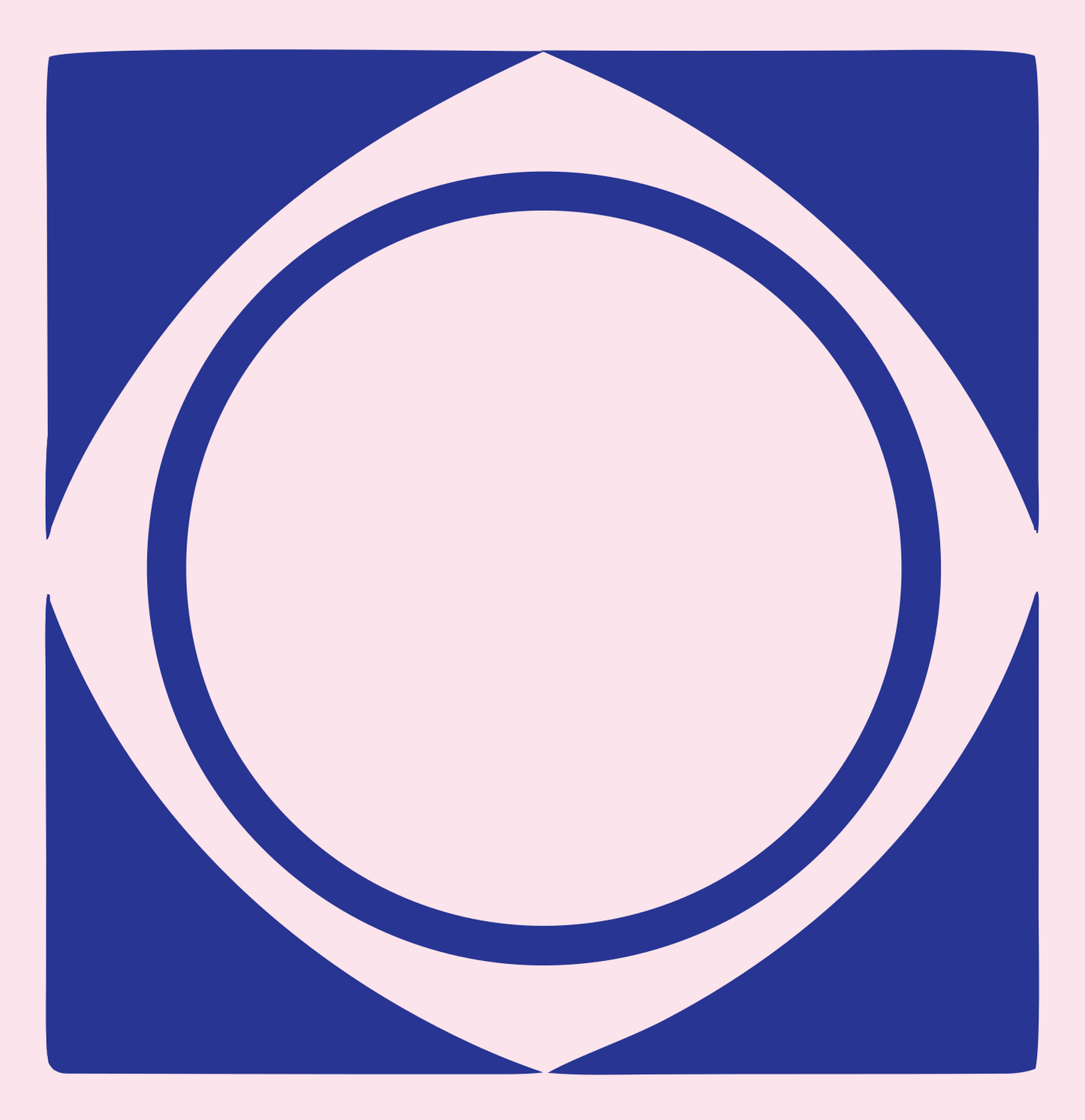 Geometric Circle Square Badge #fce4ec/#283593