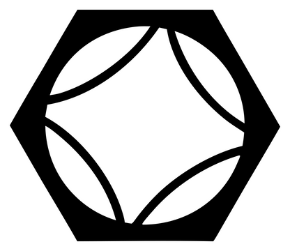 Hexagon Tennis Ball Icon #ffffff/#000000