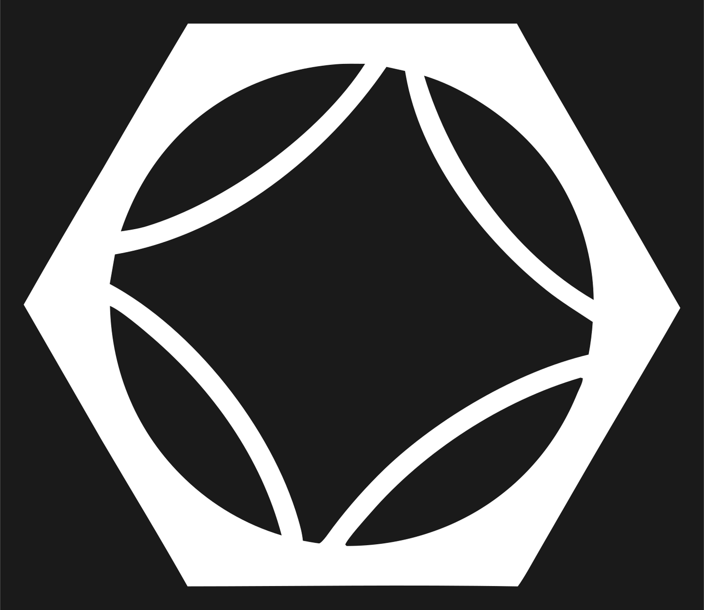 Hexagon Tennis Ball Icon #1a1a1a/#ffffff