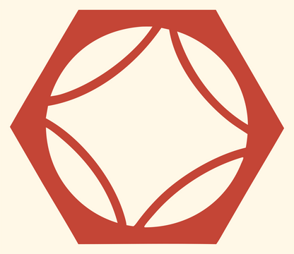 Hexagon Tennis Ball Icon #fff8e7/#c44536