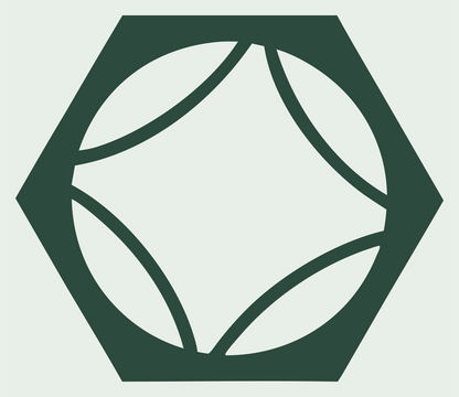 Hexagon Tennis Ball Icon #e8efe9/#2d4a3e