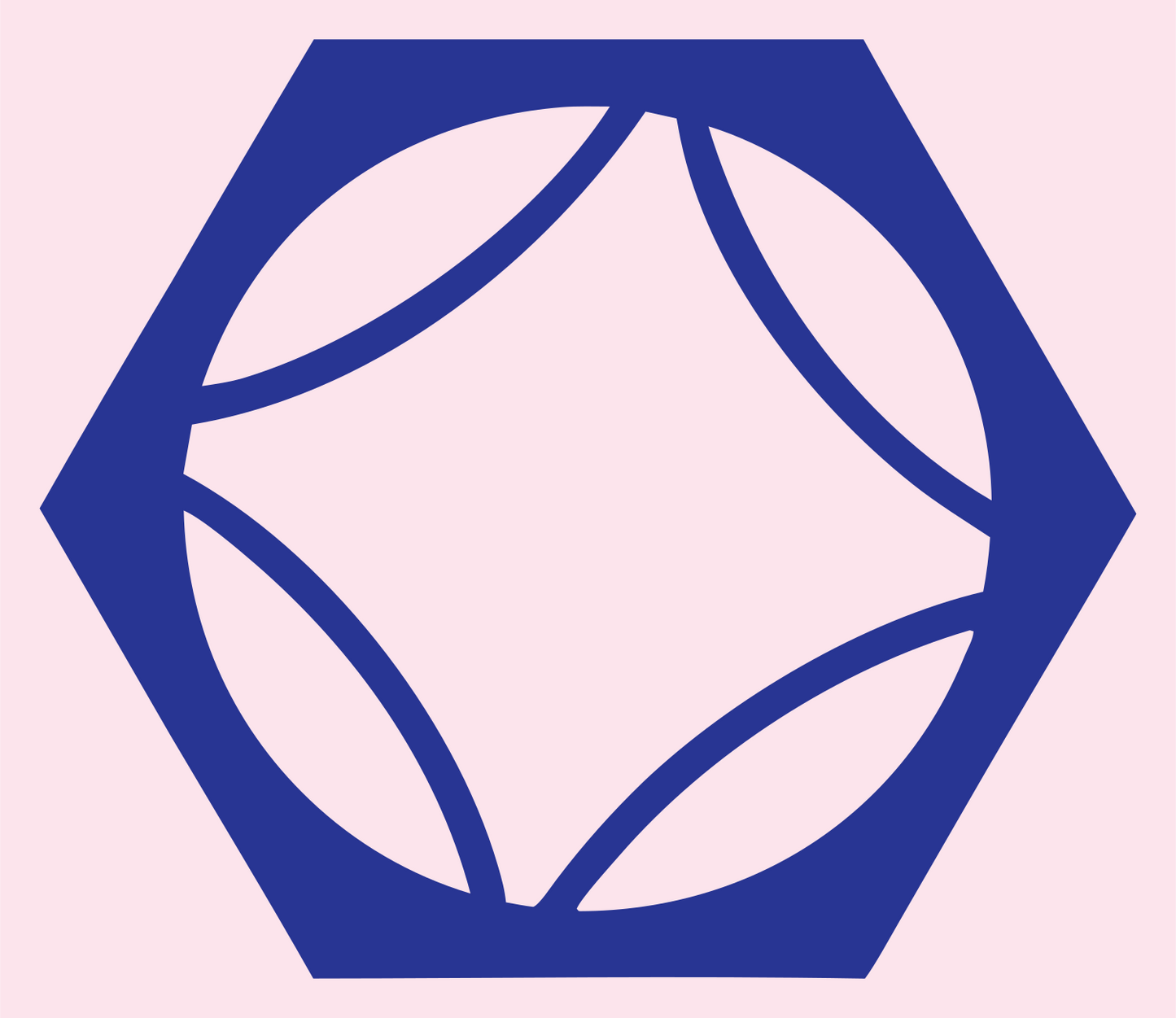 Hexagon Tennis Ball Icon #fce4ec/#283593