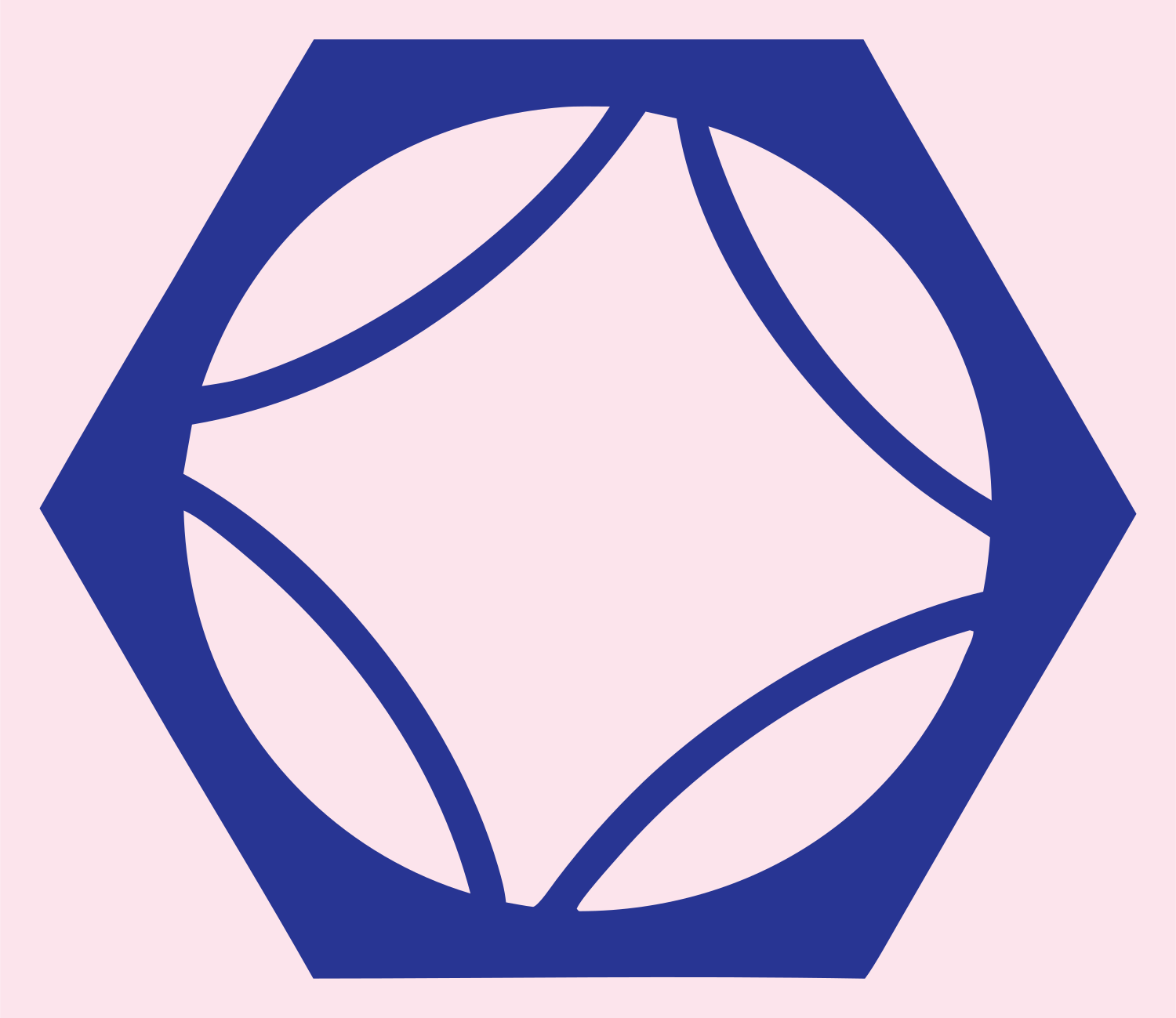 Hexagon Tennis Ball Icon #fce4ec/#283593