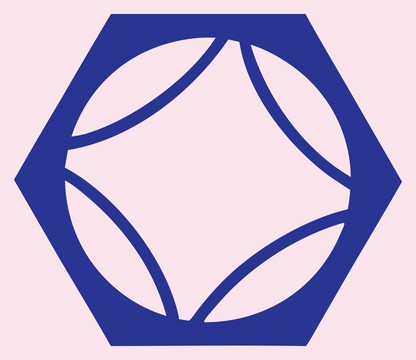 Hexagon Tennis Ball Icon #fce4ec/#283593