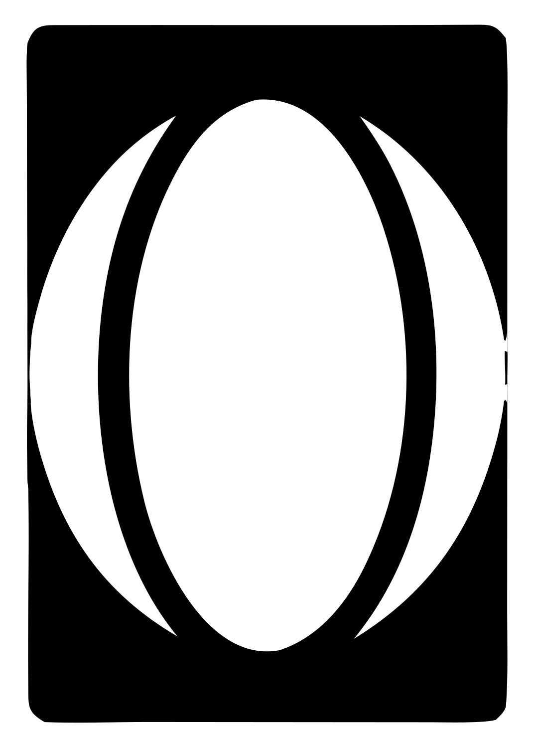 Negative Space Oval Ball Emblem #ffffff/#000000