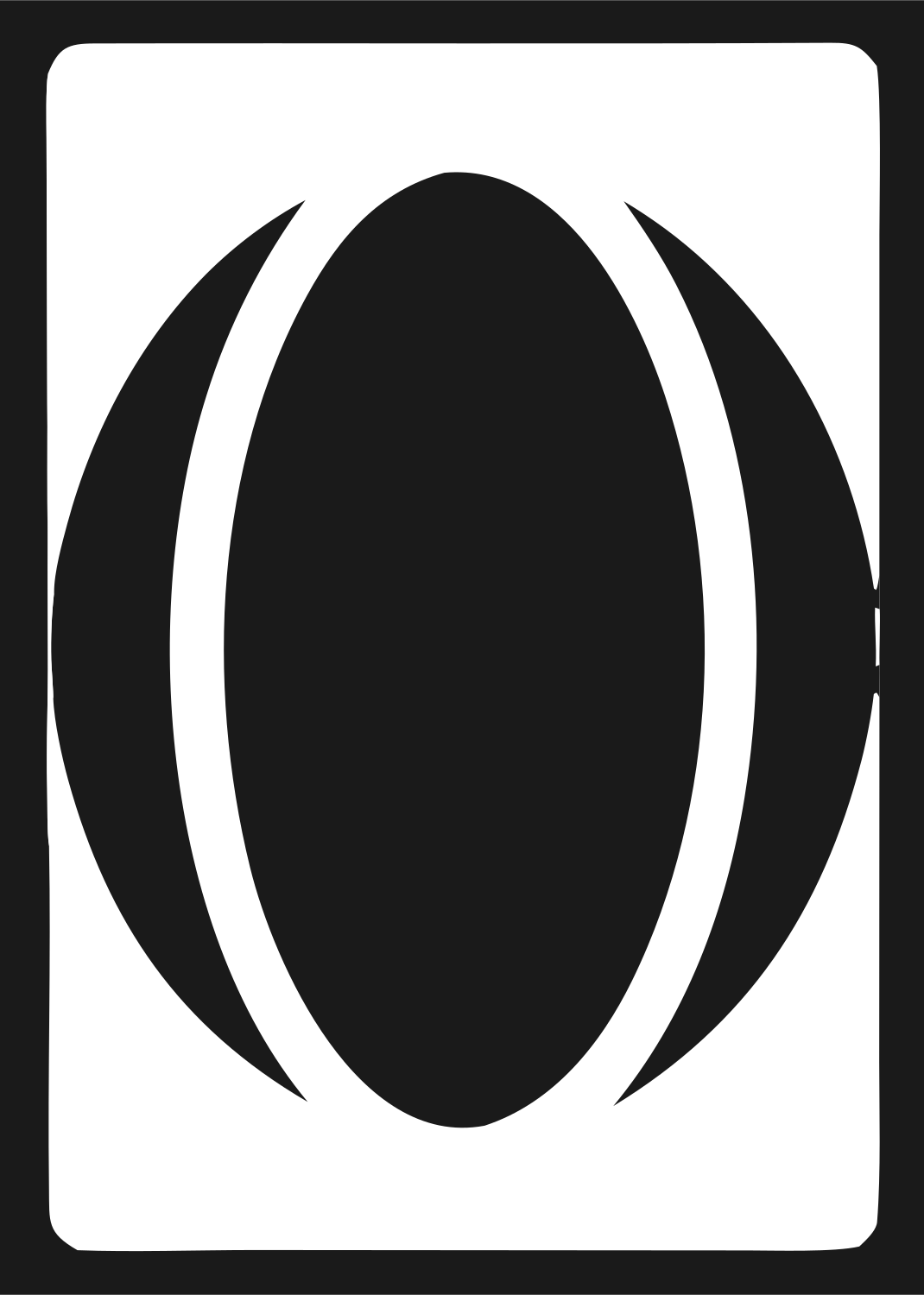 Negative Space Oval Ball Emblem #1a1a1a/#ffffff