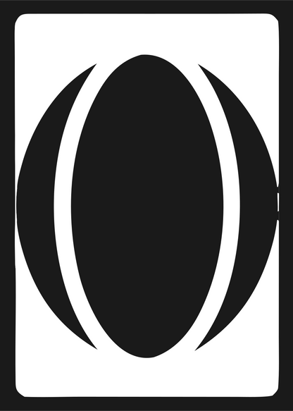 Negative Space Oval Ball Emblem #1a1a1a/#ffffff