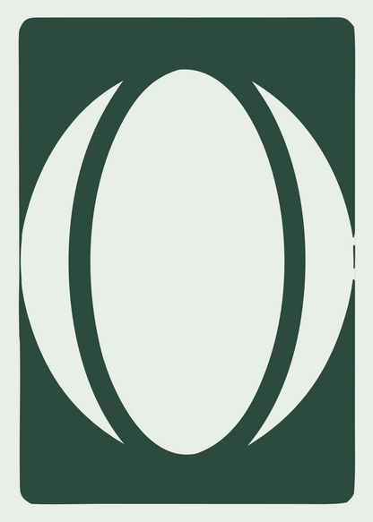 Negative Space Oval Ball Emblem #e8efe9/#2d4a3e