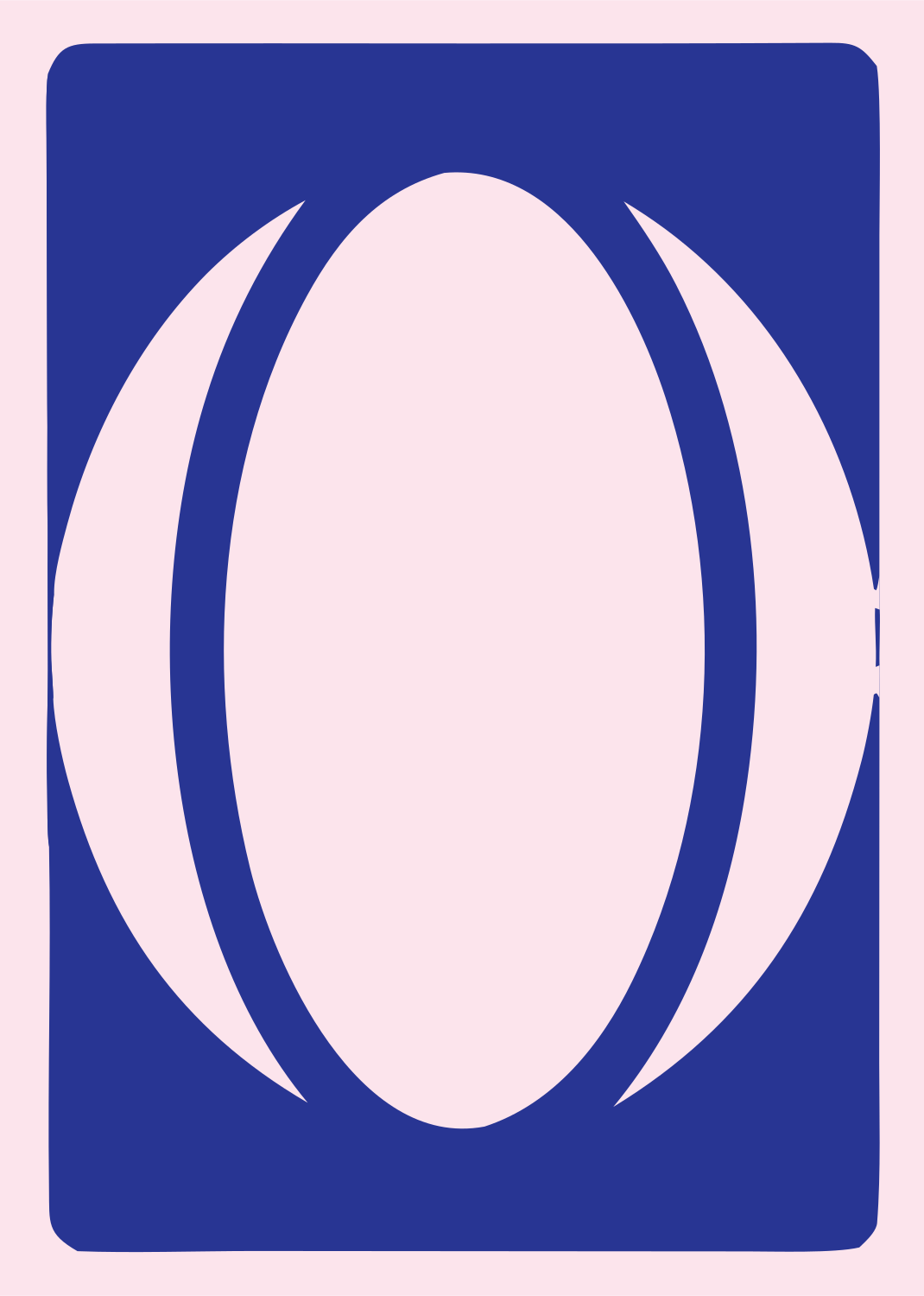 Negative Space Oval Ball Emblem #fce4ec/#283593
