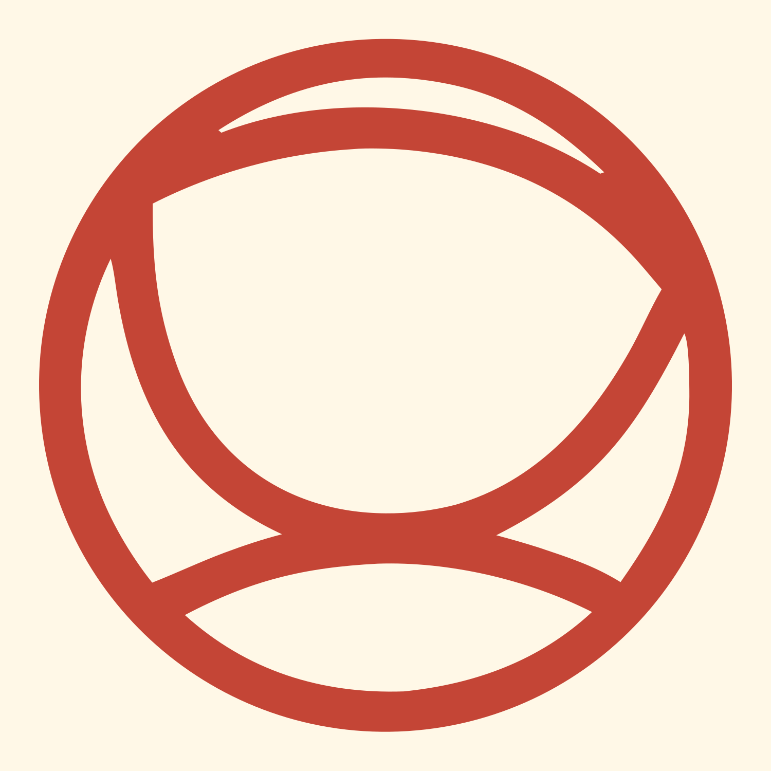 Bold Tennis Ball Logo #fff8e7/#c44536