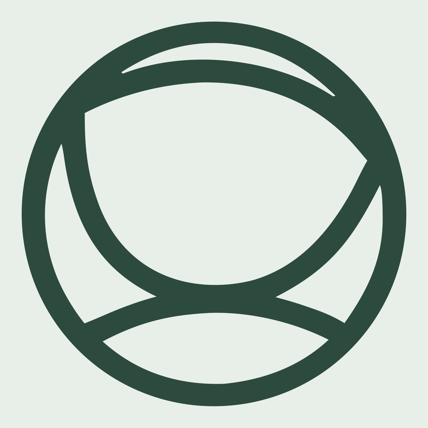 Bold Tennis Ball Logo #e8efe9/#2d4a3e