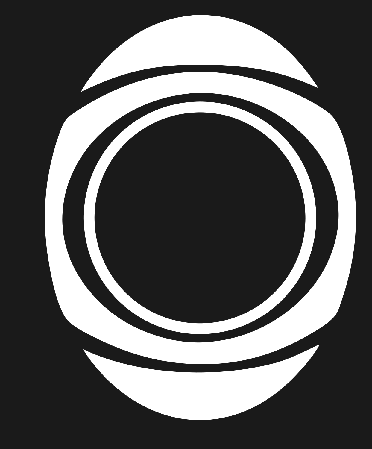 Negative Space Tennis Ball Crest #1a1a1a/#ffffff