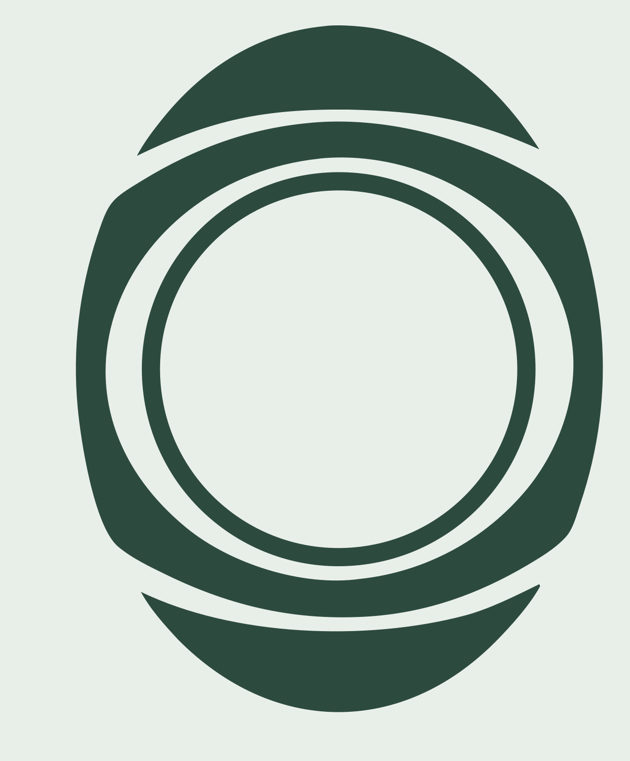 Negative Space Tennis Ball Crest #e8efe9/#2d4a3e