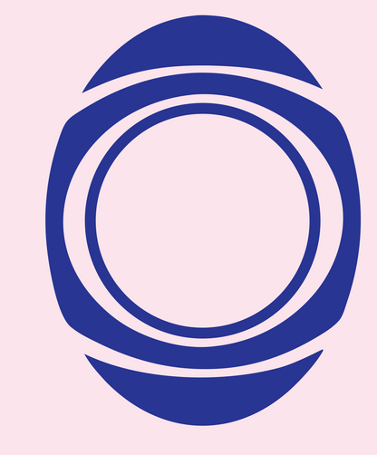 Negative Space Tennis Ball Crest #fce4ec/#283593