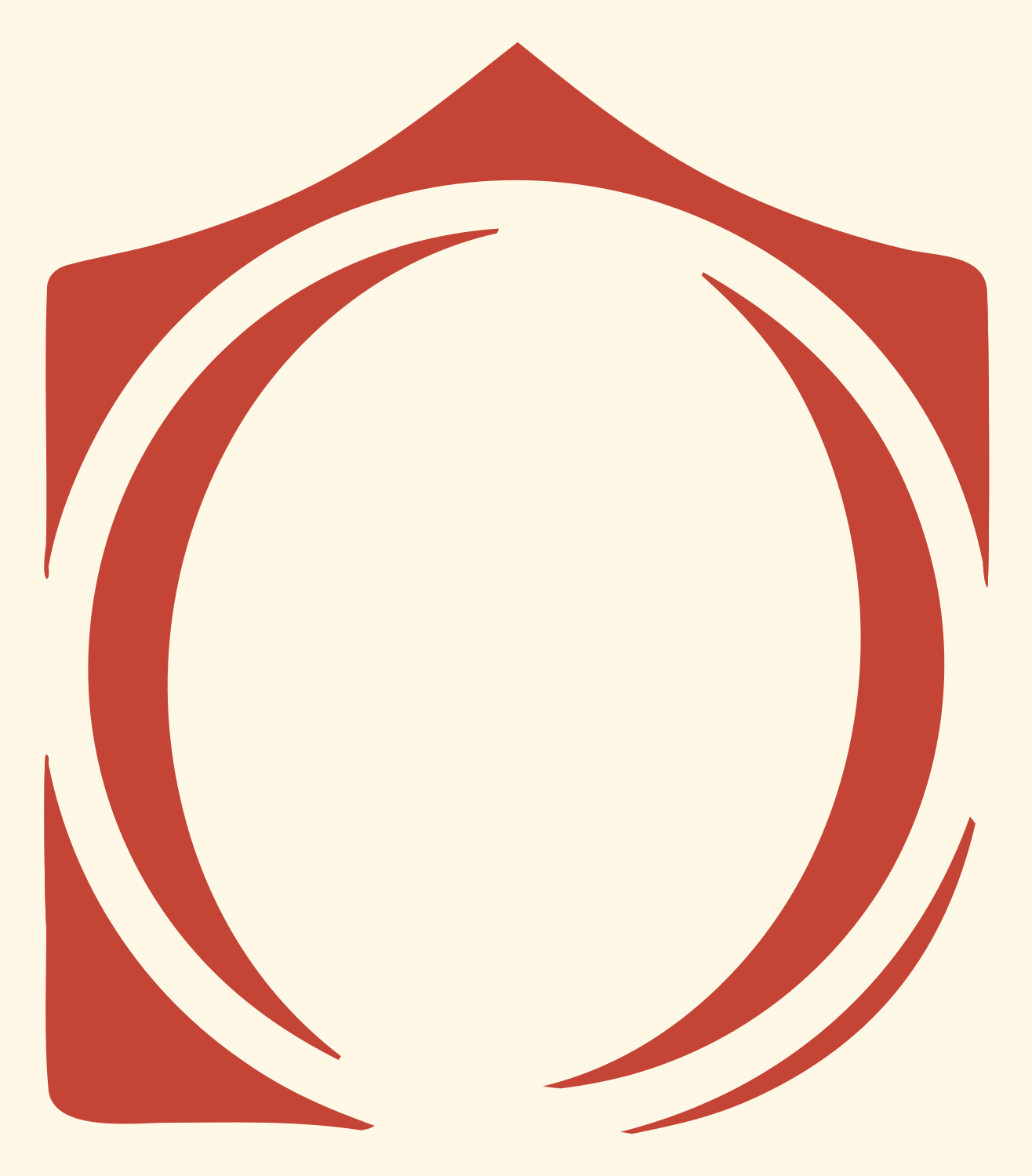 Shield Circle Tennis Ball Logo #fff8e7/#c44536