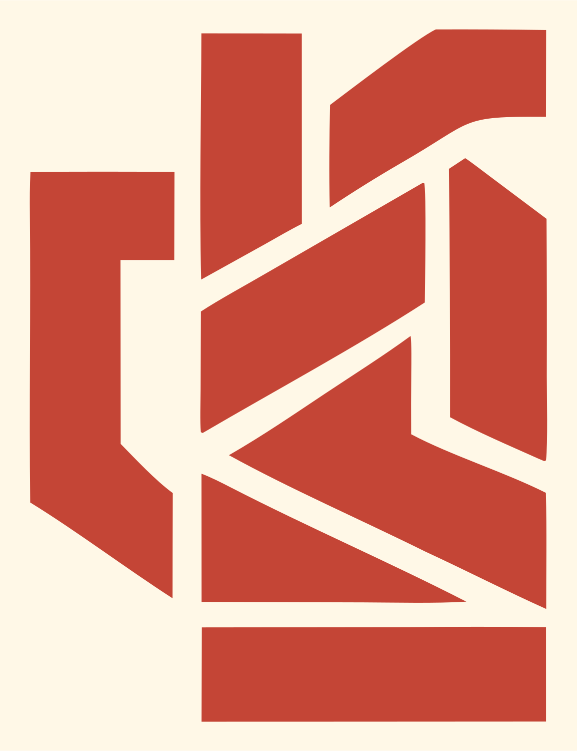 Beer Mug Geometric Logo #fff8e7/#c44536