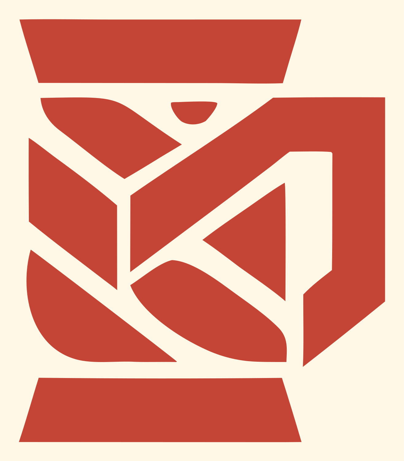 Angular Beer Mug Crest #fff8e7/#c44536