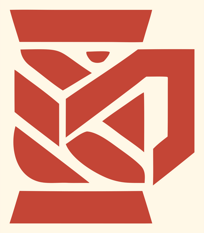 Angular Beer Mug Crest #fff8e7/#c44536