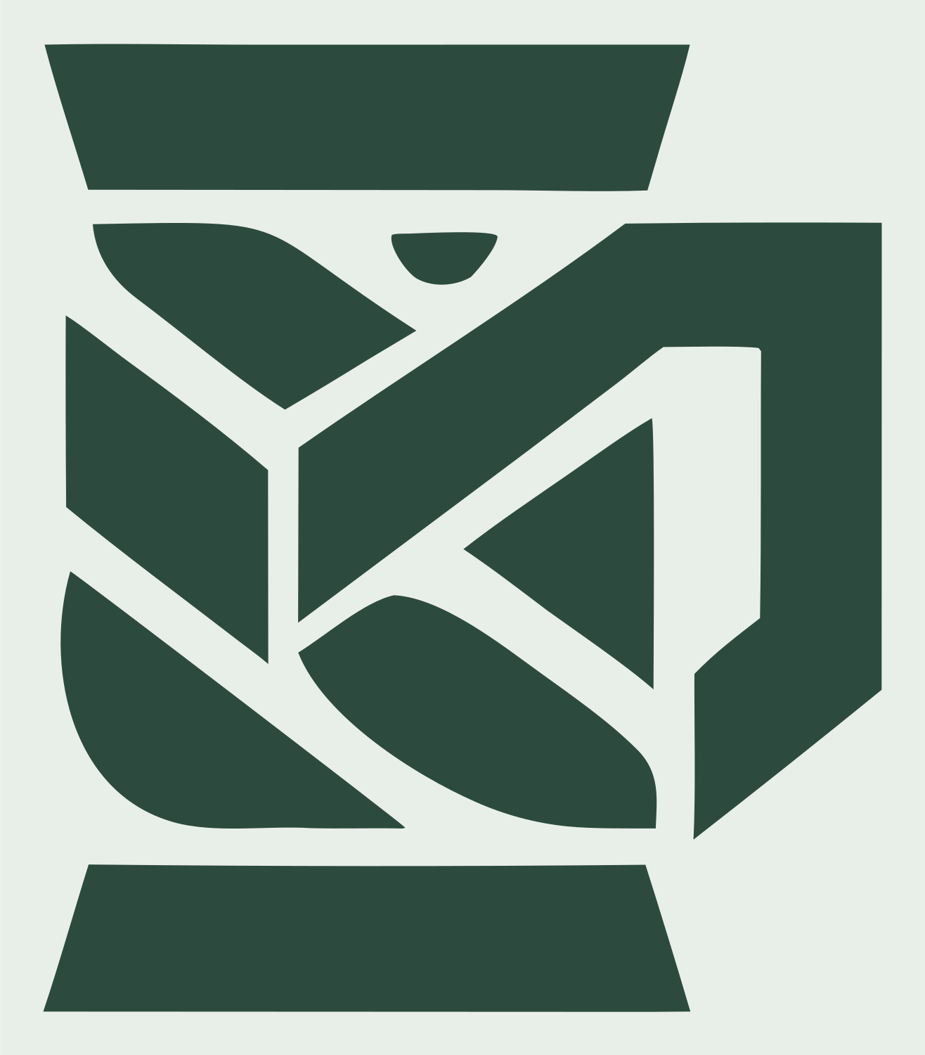 Angular Beer Mug Crest #e8efe9/#2d4a3e