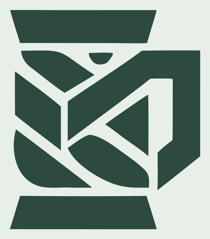 Angular Beer Mug Crest #e8efe9/#2d4a3e