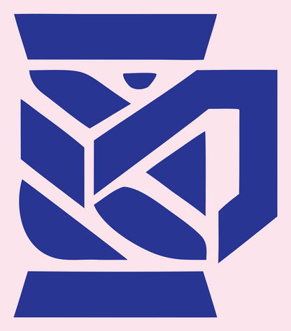 Angular Beer Mug Crest #fce4ec/#283593