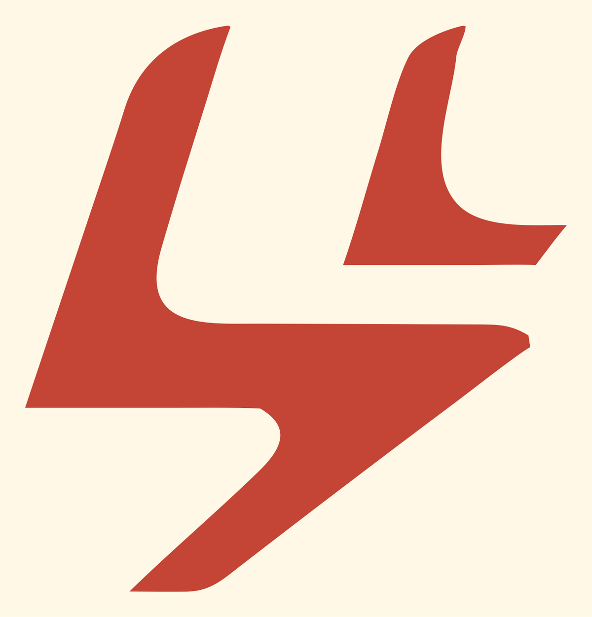 Bold Airplane Silhouette Mark #fff8e7/#c44536