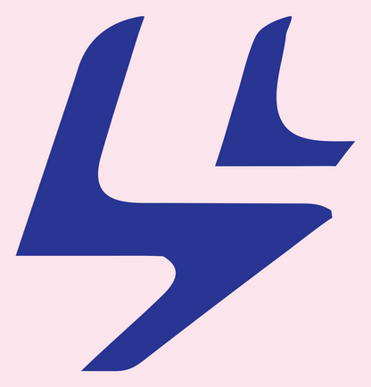 Bold Airplane Silhouette Mark #fce4ec/#283593