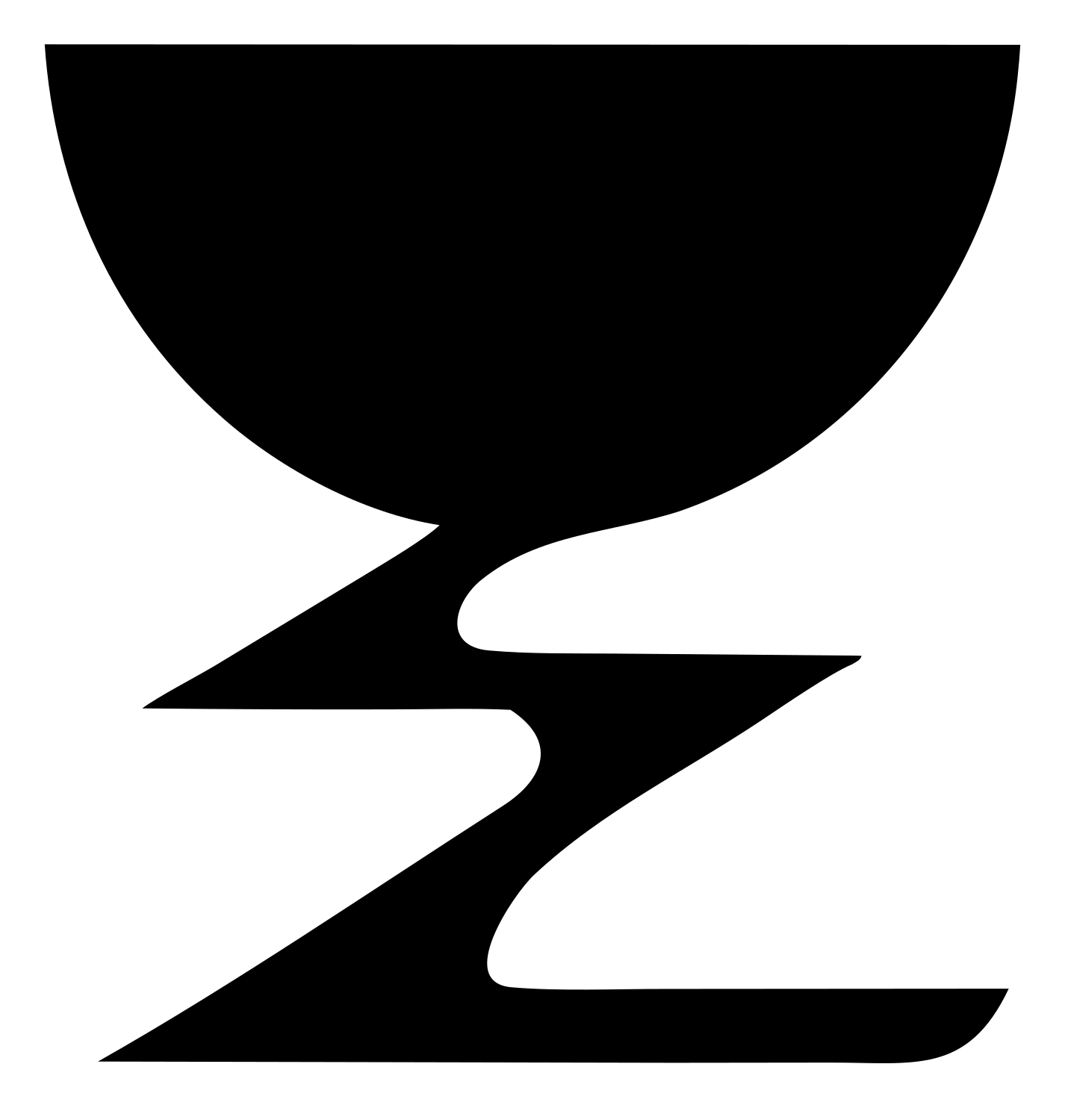 Geometric Chalice Zigzag Logo #ffffff/#000000