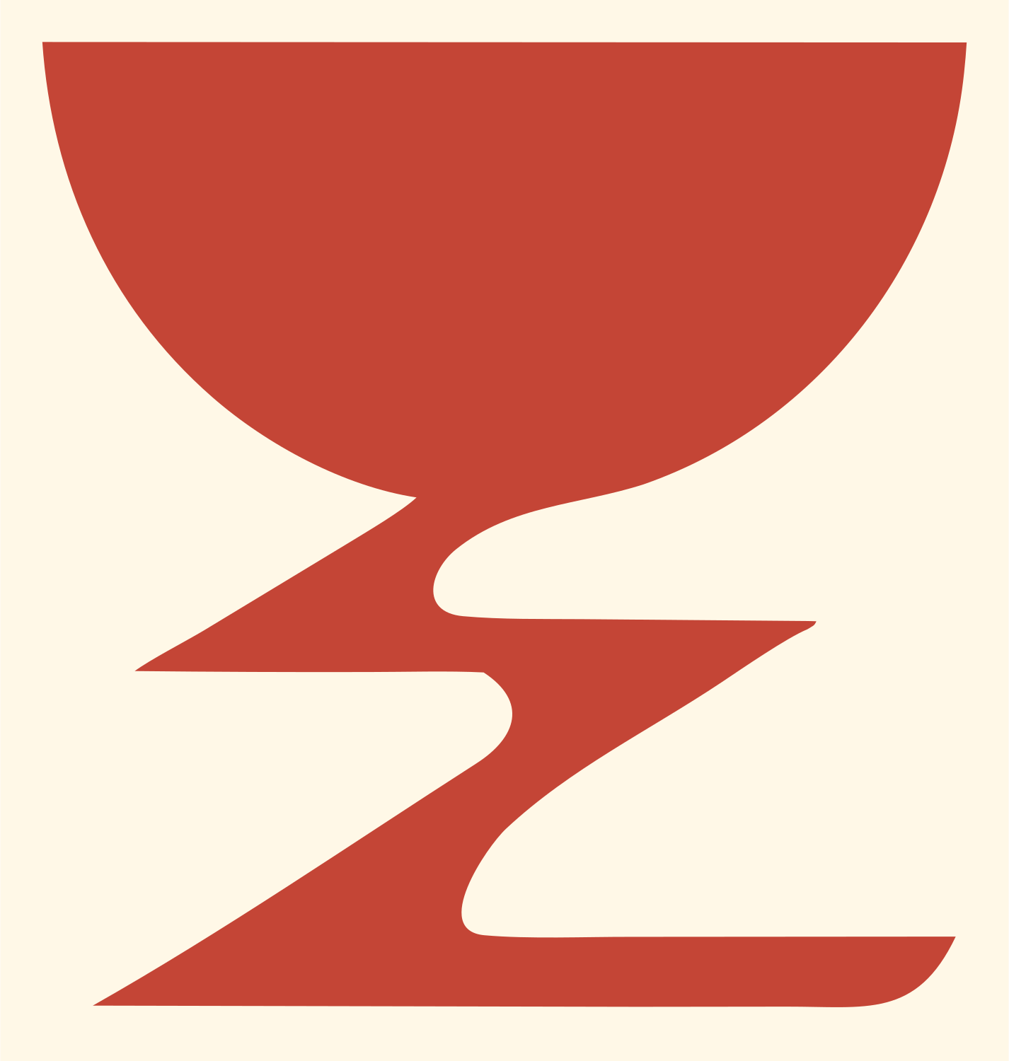 Geometric Chalice Zigzag Logo #fff8e7/#c44536
