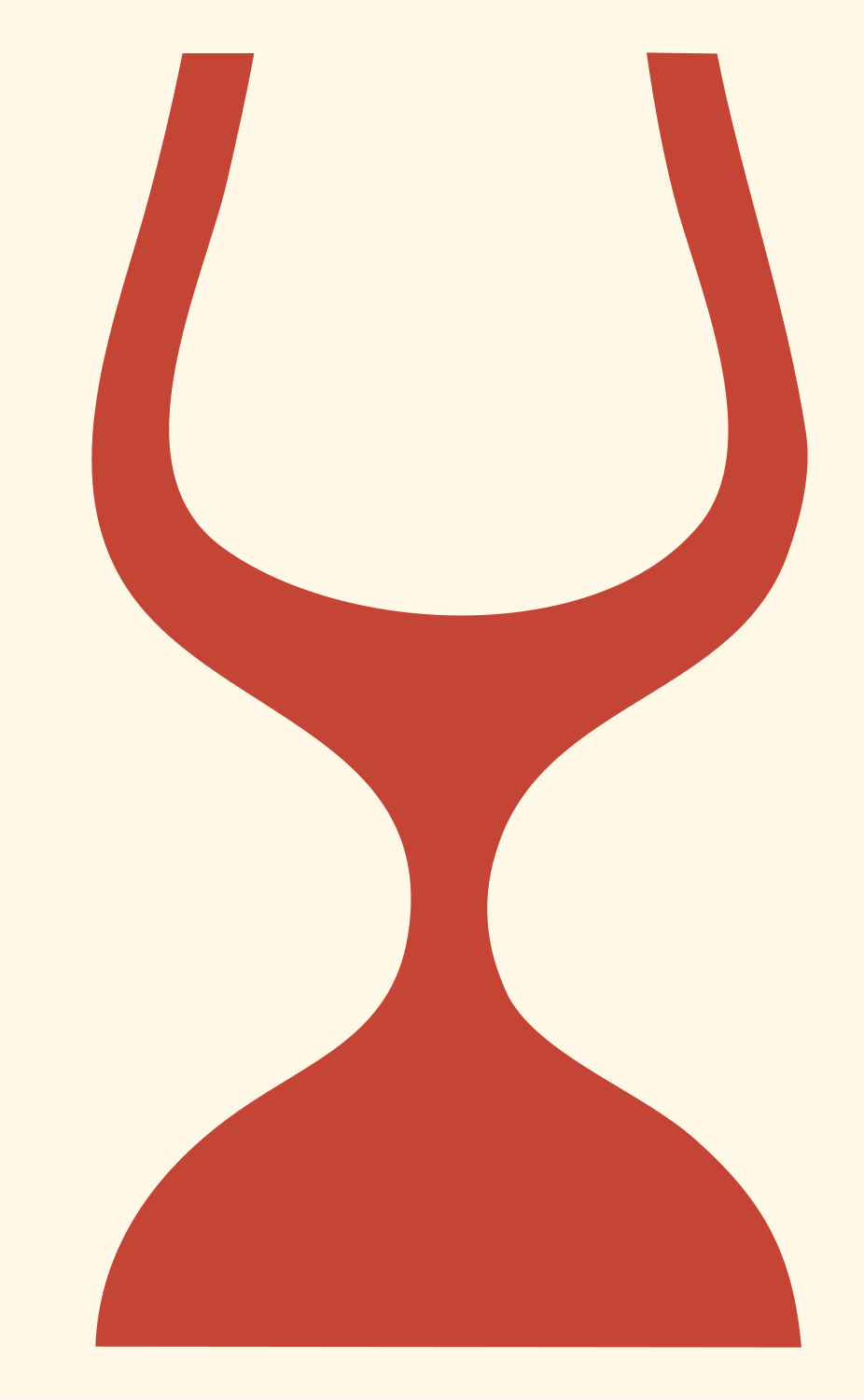 Monoline Wine Glass Icon #fff8e7/#c44536