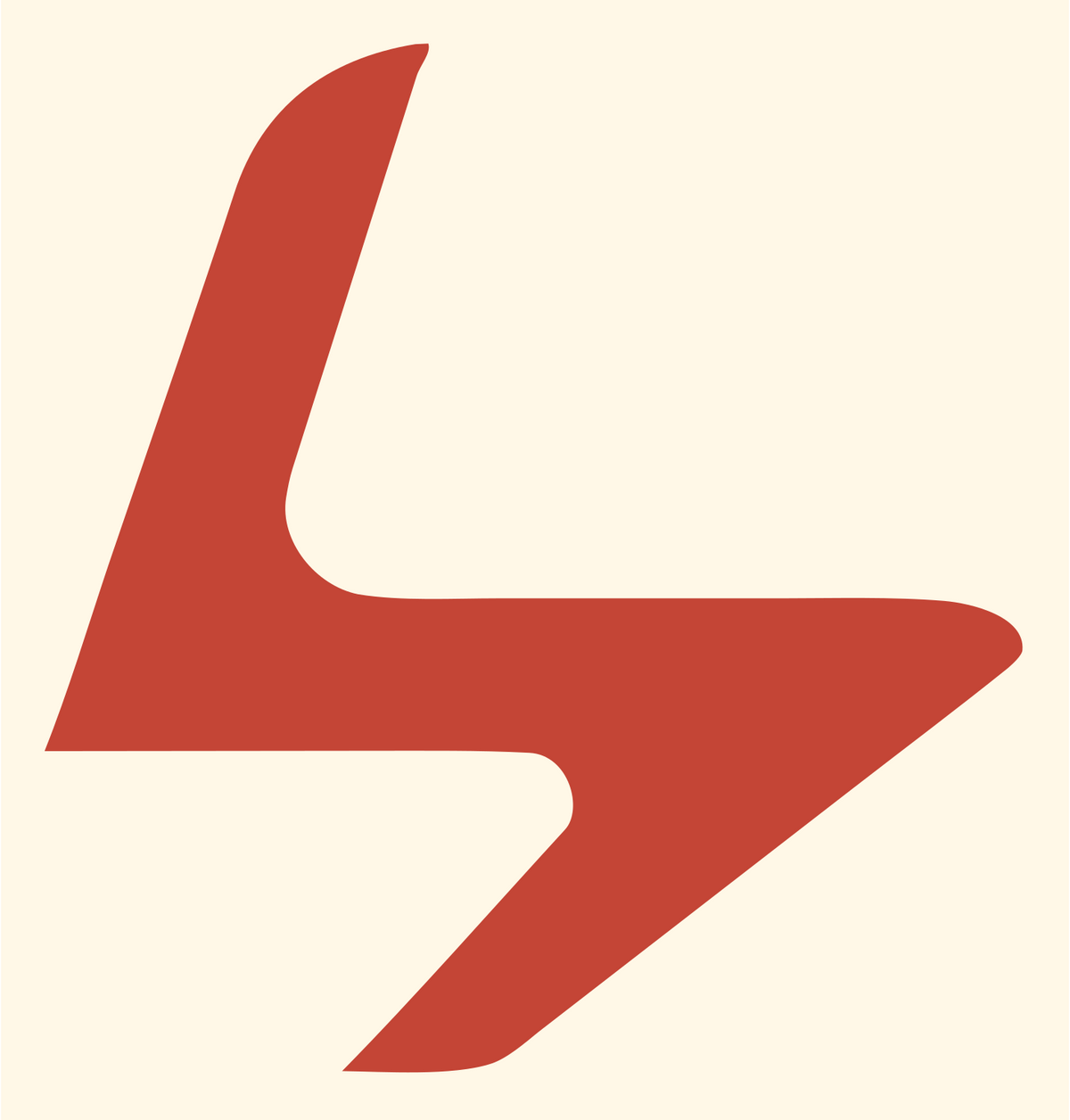 Bold Airplane Takeoff Mark #fff8e7/#c44536