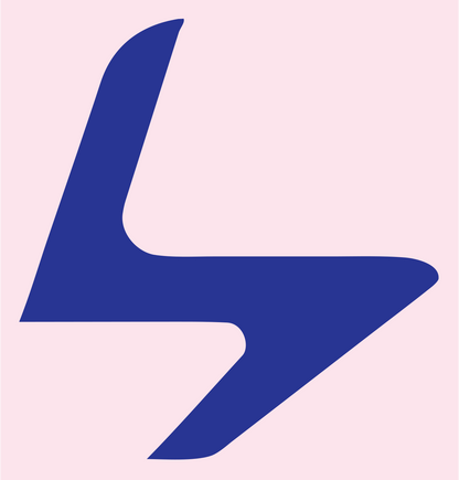 Bold Airplane Takeoff Mark #fce4ec/#283593