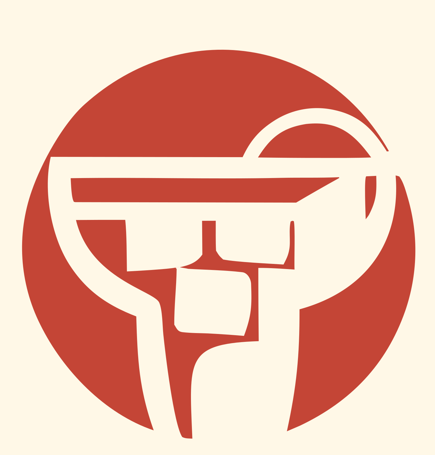 Negative Space Margarita Glass Badge #fff8e7/#c44536